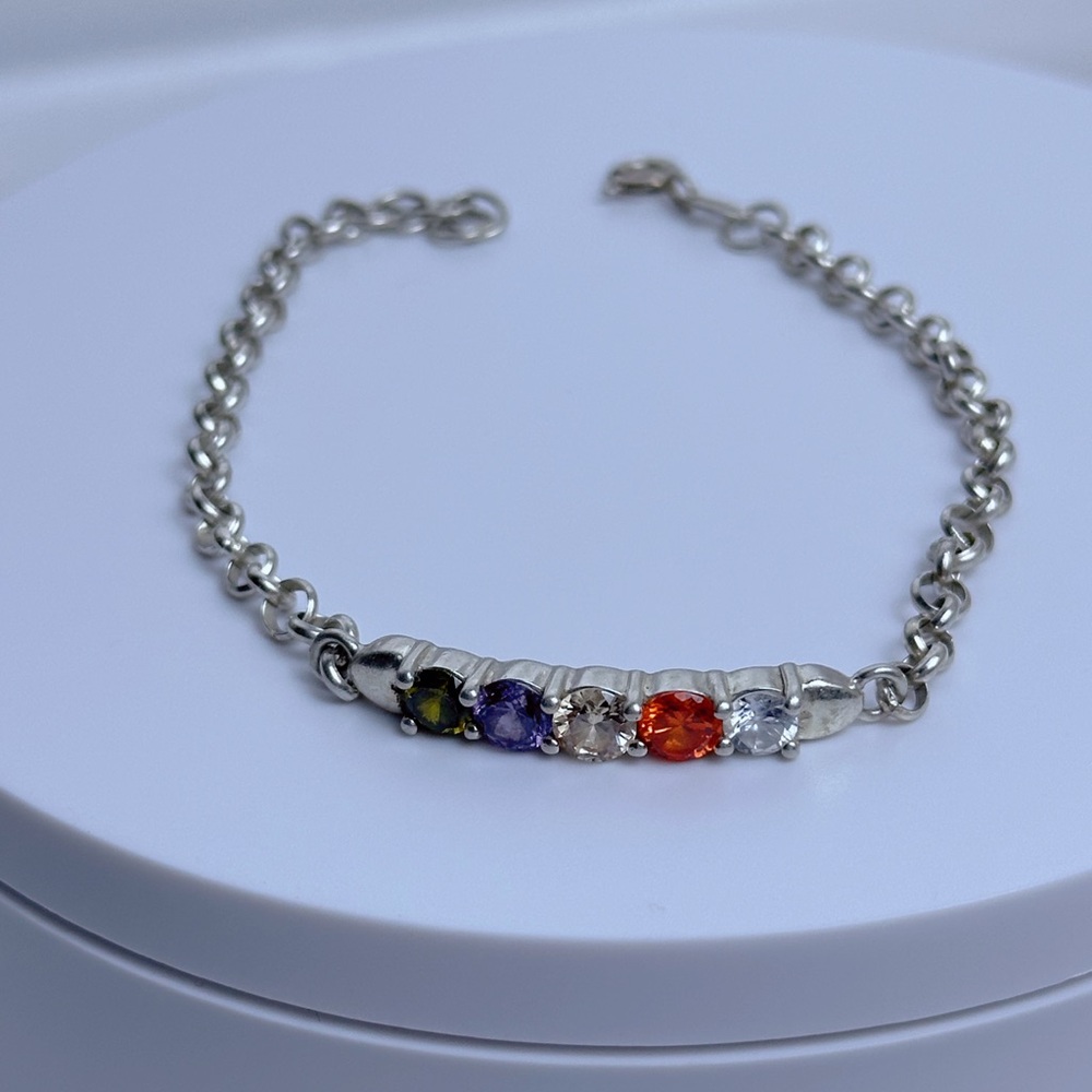 Elegant Multicolor Gemstone Bracelet